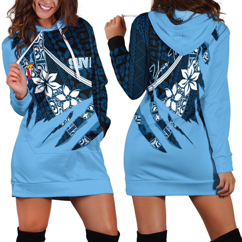 Fiji Suva Masi Pattern Personalised Hoodie Dress Claw Style