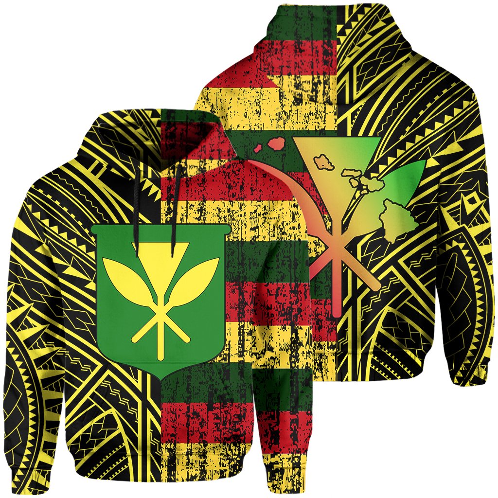 Hawaii Kanaka Flag Polynesian Hoodie Bright Style AH