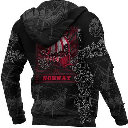 Viking Hoodie Viking Drakkar Norway Warship Hoodie