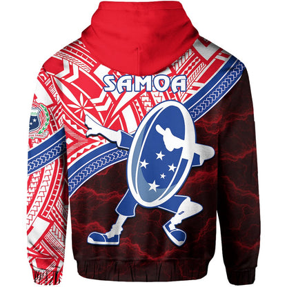 Manu Samoa Rugby Hoodie Dab Trend Creative Red