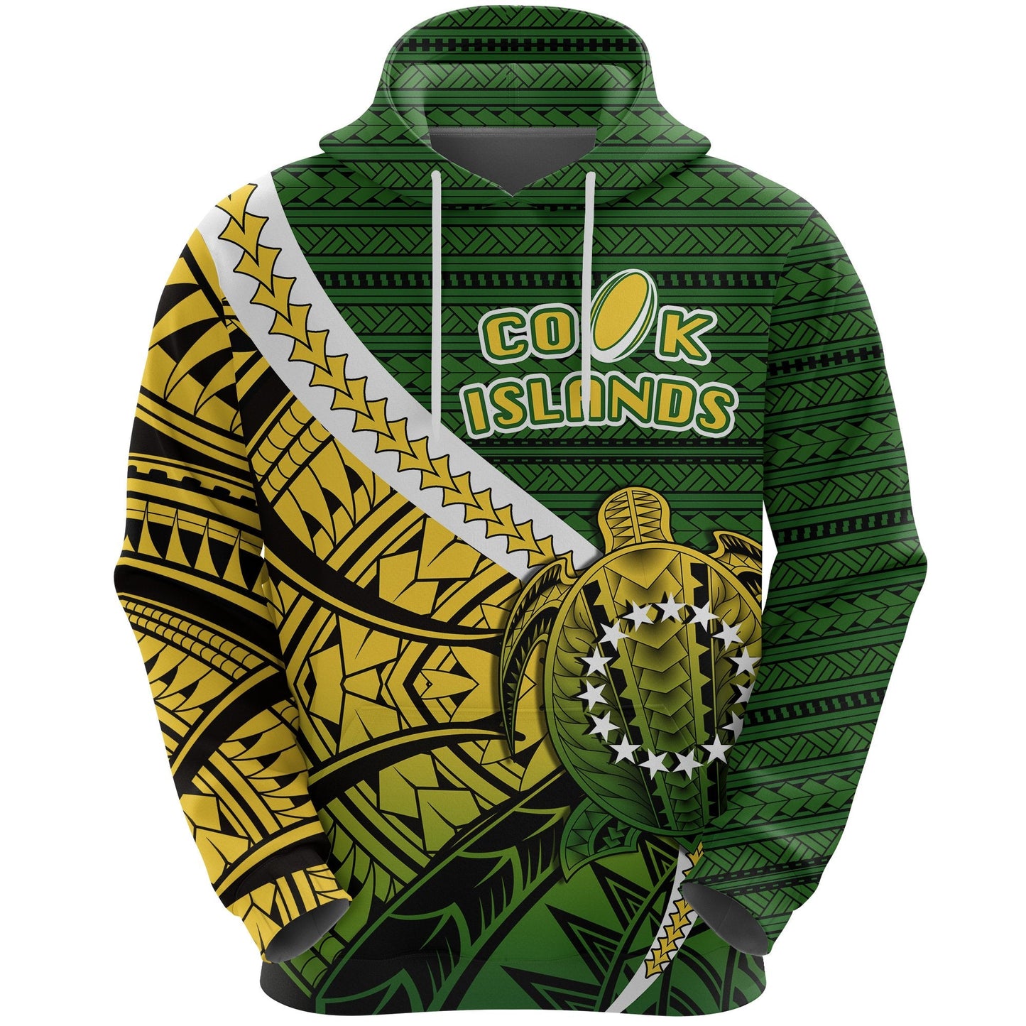 Cook Islands Hoodie Style Turtle Rugby