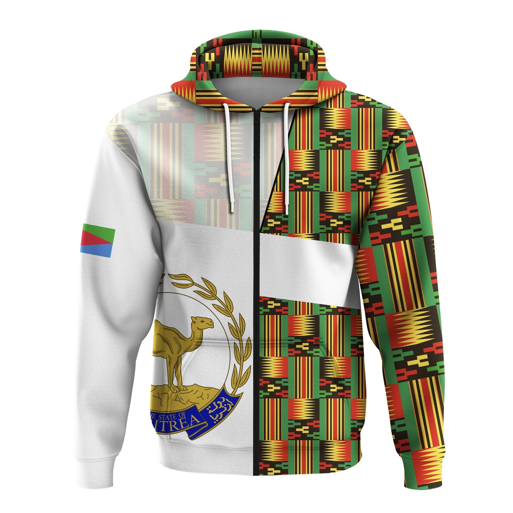 Eritrea Zip Hoodie Kente Pattern