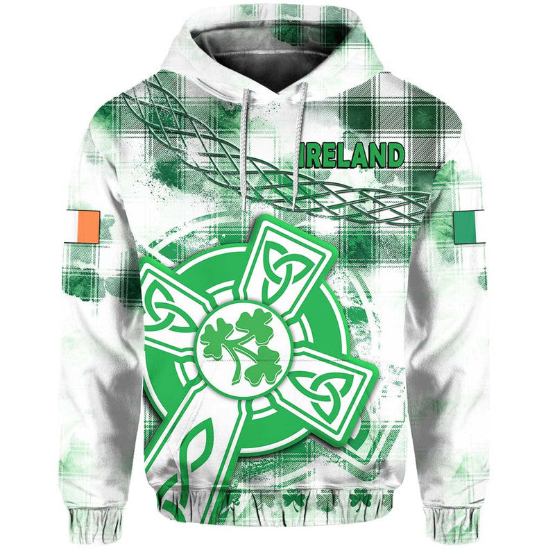 Custom Ireland Cross Cricket Team Hoodie Celtic Irish Green Pattern Unique