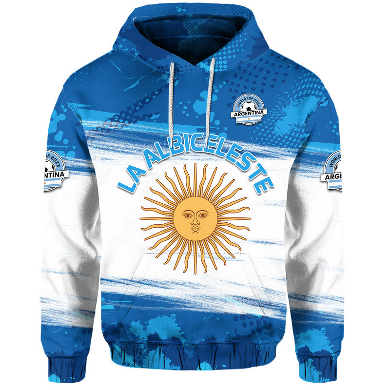 Argentina Sol de Mayo La Albiceleste Flag Style Hoodie Blue