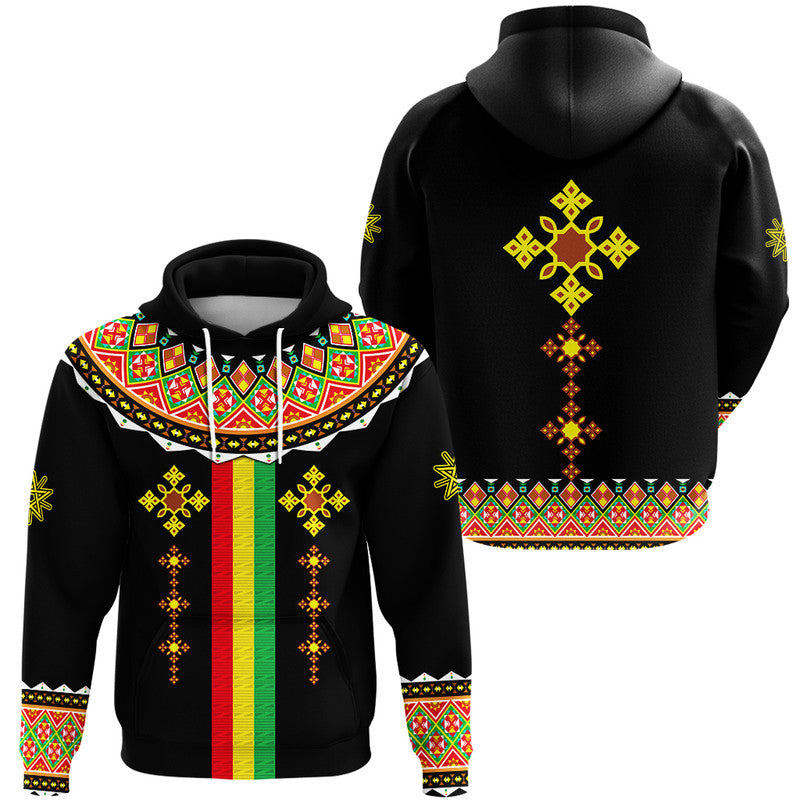 Ethiopia Cross Hoodie Geometric Ethnic