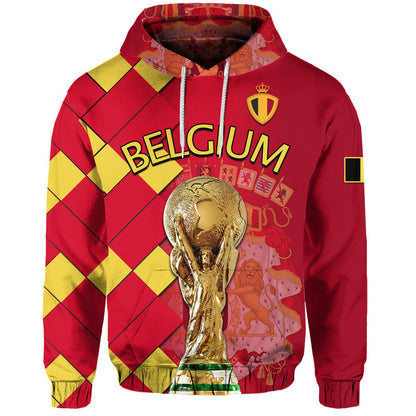 Custom Belgium Football Hoodie Great Champions with Coat of Arms