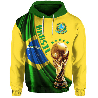 Custom Brazil Hoodie Football Champions WC 2022