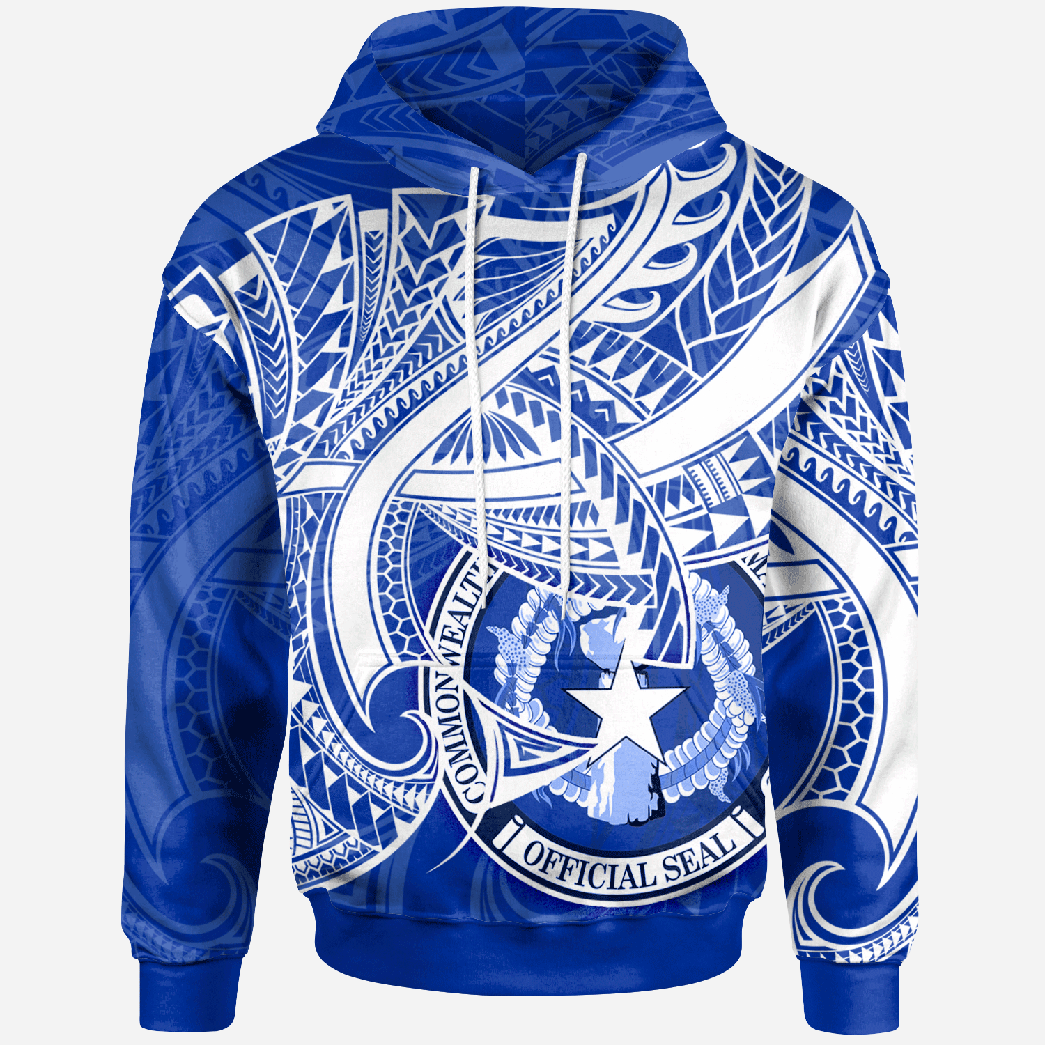 Northern Mariana Islands Hoodie Seal CNMI With Curve Patterns