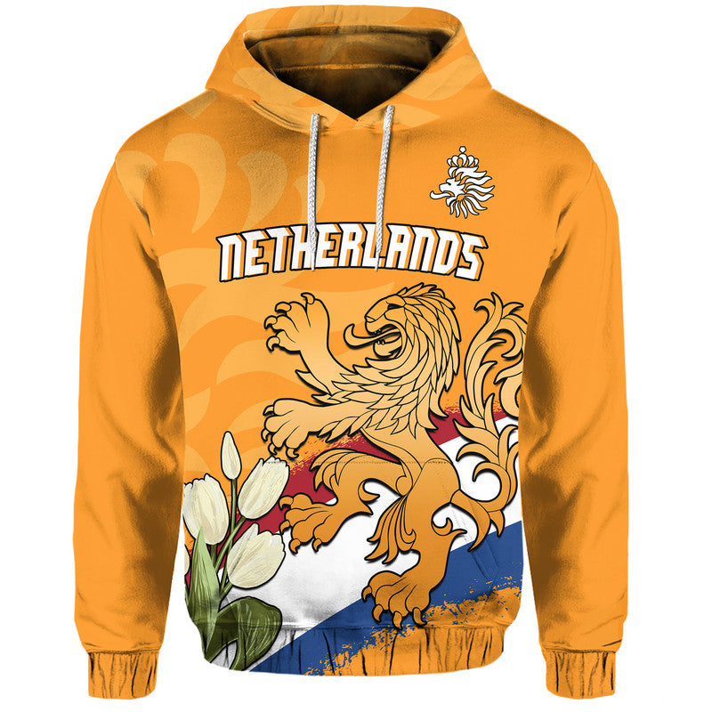Netherlands Football Flag Mix Tulip Flower Hoodie