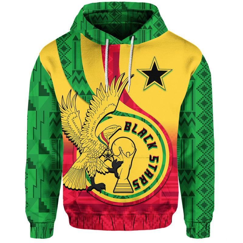 Ghana Football Black Star and Golden Tawny Eagles Hoodie