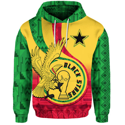 Ghana Football Black Star and Golden Tawny Eagles Hoodie