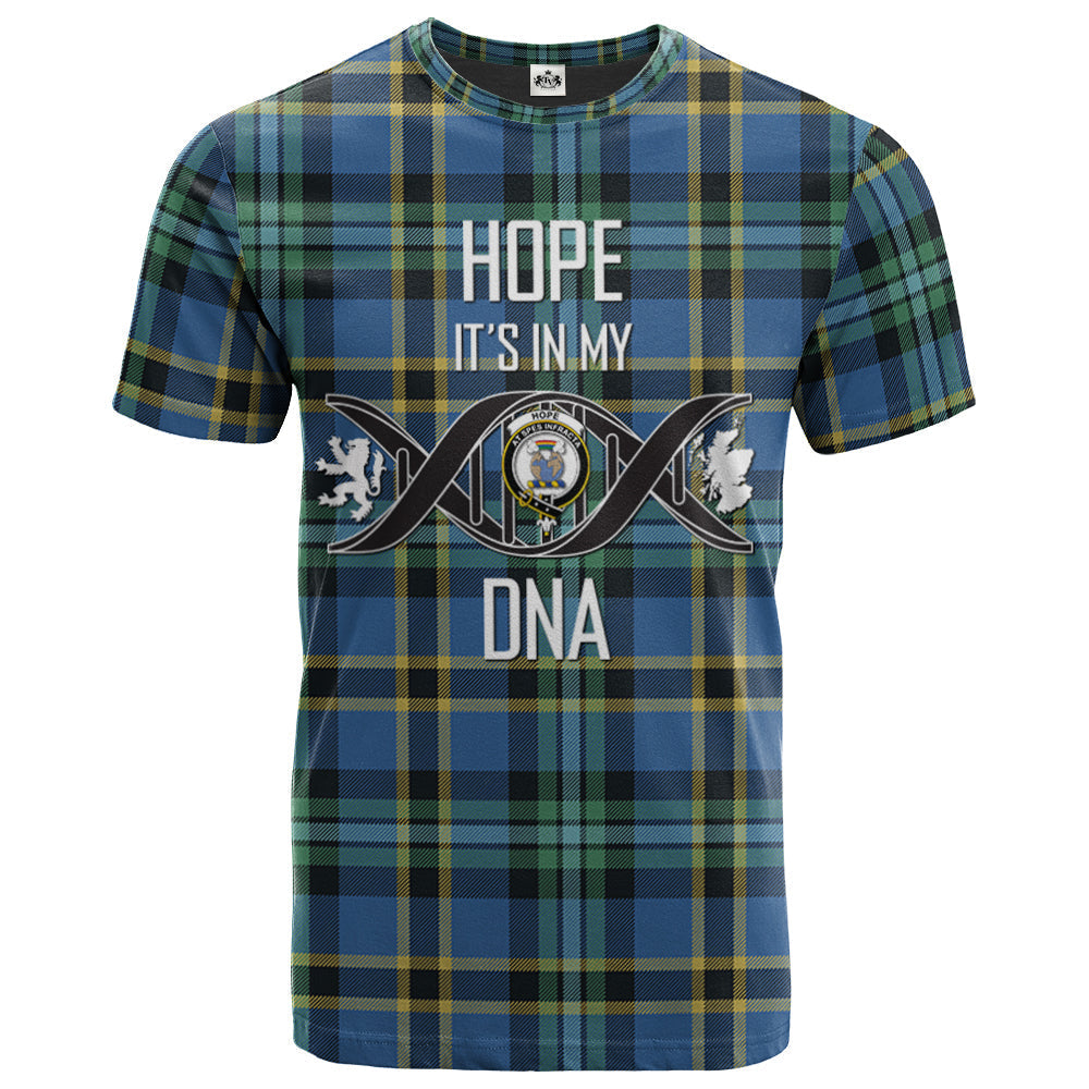 Printivon Hope Clan DNA In Me Tartan Crest T Shirt