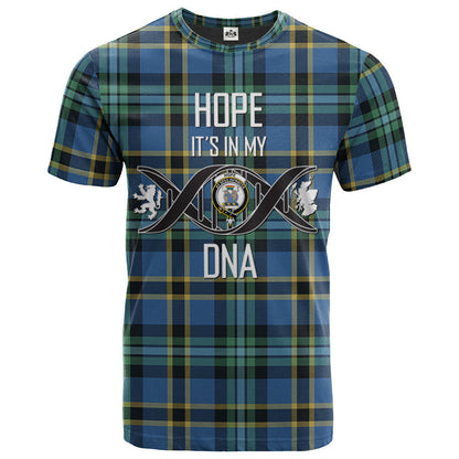 Printivon Hope Clan DNA In Me Tartan Crest T Shirt