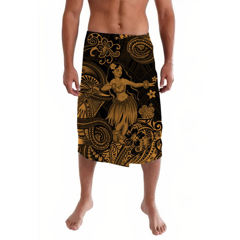 Hawaii Hula Girl Polynesian Lavalava Unique Style - Gold