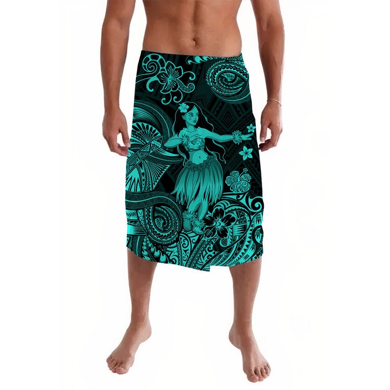 Hawaii Hula Girl Polynesian Lavalava Unique Style - Turquoise