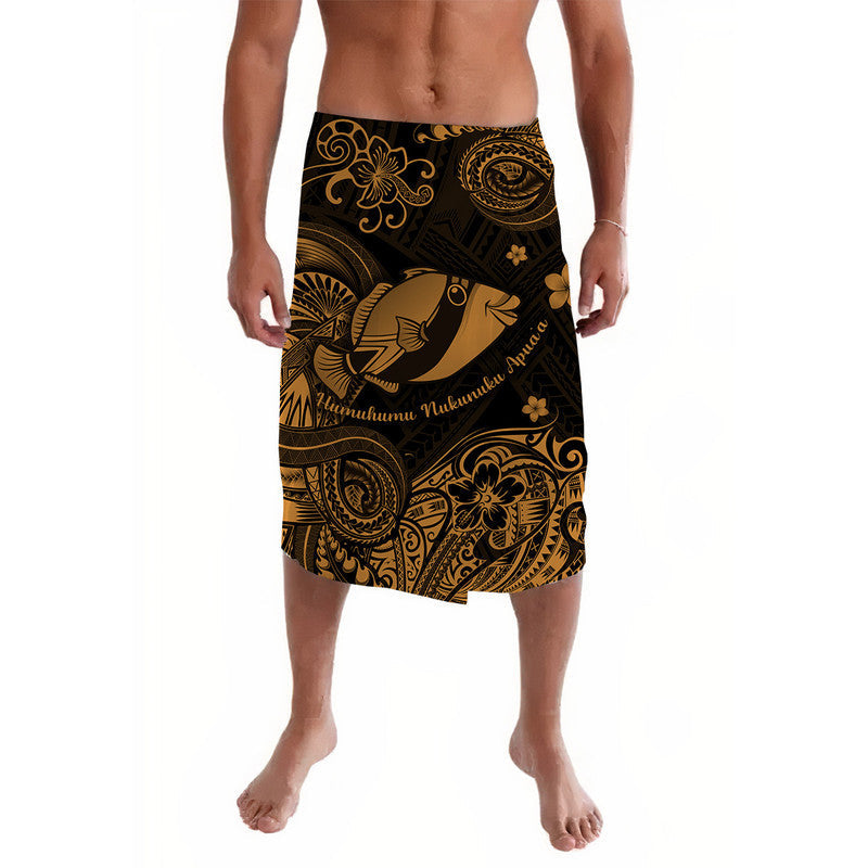 Hawaii State Fish: Humuhumu Nukunuku Apua'a Polynesian Lavalava Unique Style - Gold