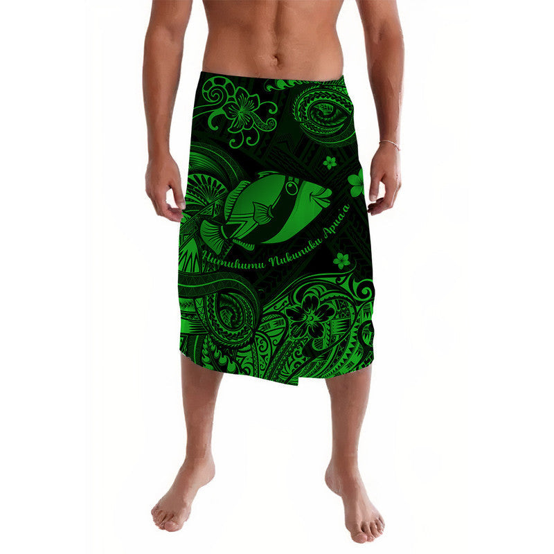 Hawaii State Fish: Humuhumu Nukunuku Apua'a Polynesian Lavalava Unique Style - Green