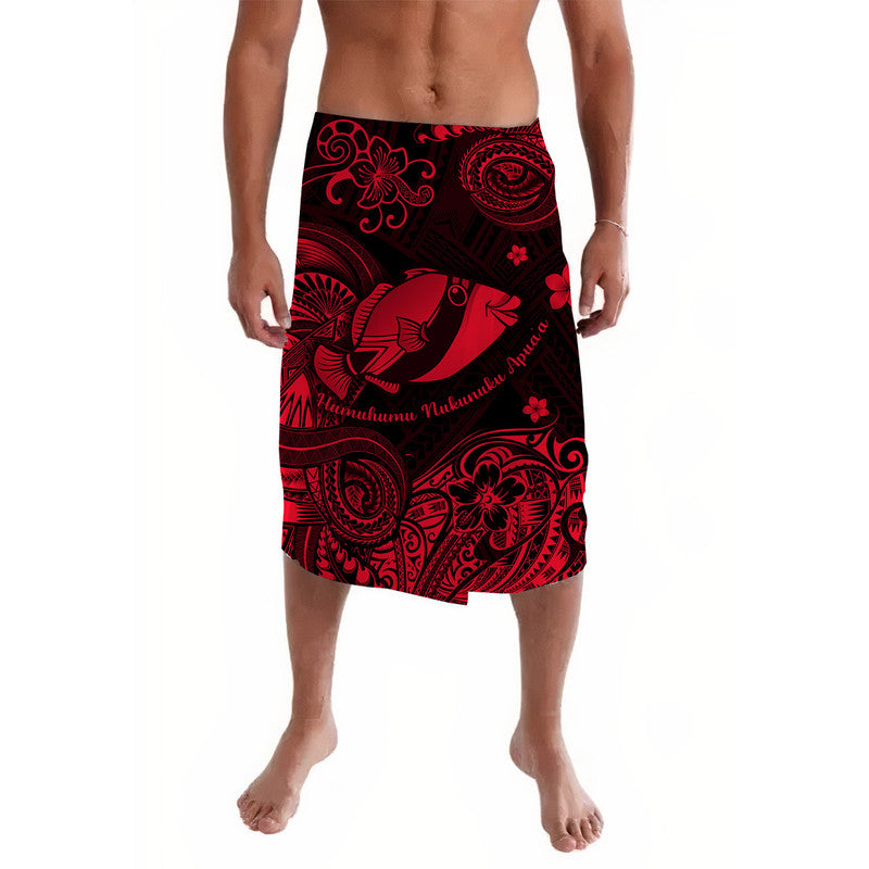 Hawaii State Fish: Humuhumu Nukunuku Apua'a Polynesian Lavalava Unique Style - Red
