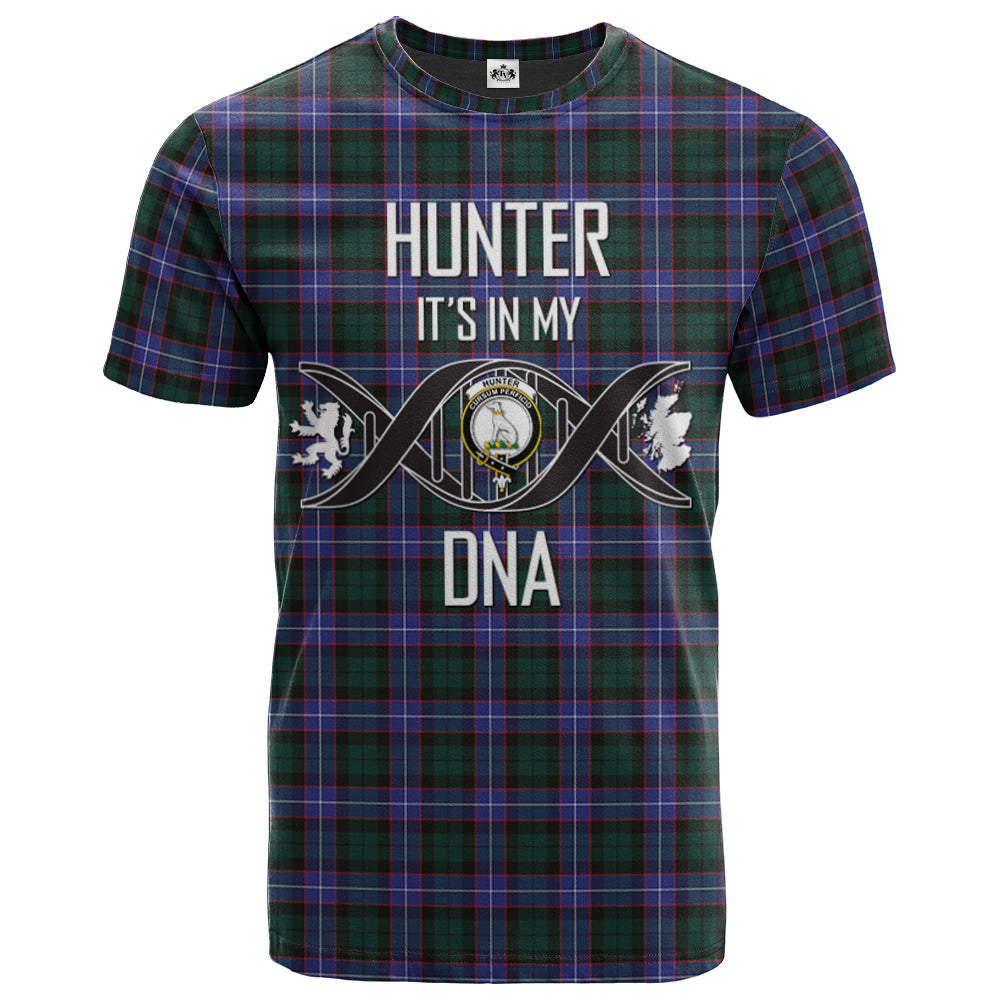 Printivon Hunter Modern Clan DNA In Me Tartan Crest T Shirt