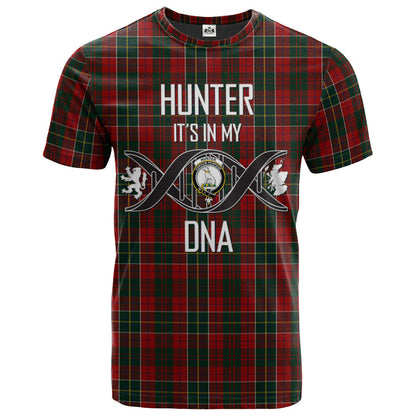 Printivon Hunter USA Clan DNA In Me Tartan Crest T Shirt