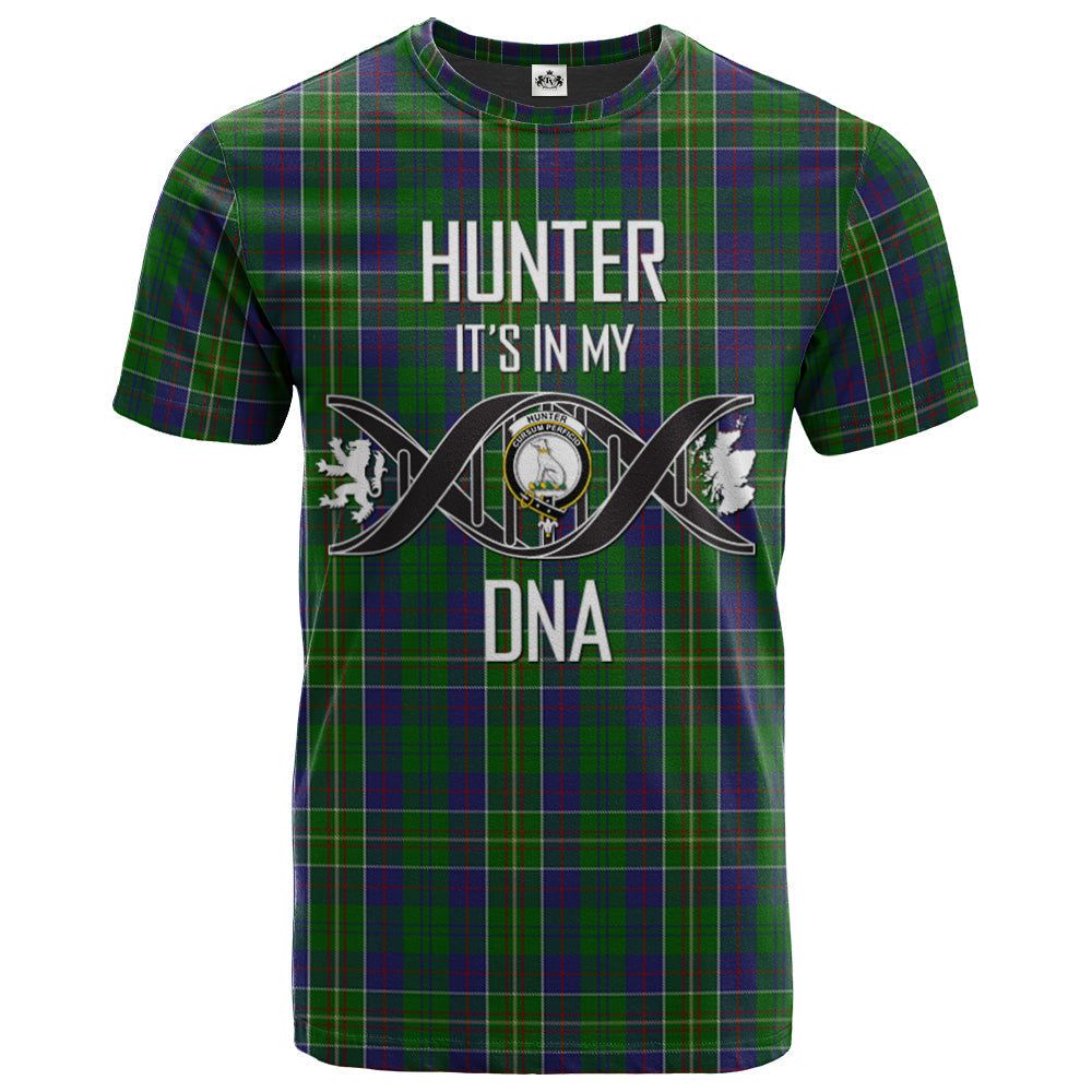 Printivon Hunter of Hunterston Clan DNA In Me Tartan Crest T Shirt