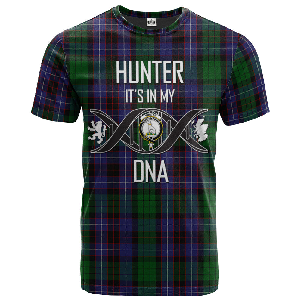 Printivon Hunter of Peebleshire Clan DNA In Me Tartan Crest T Shirt