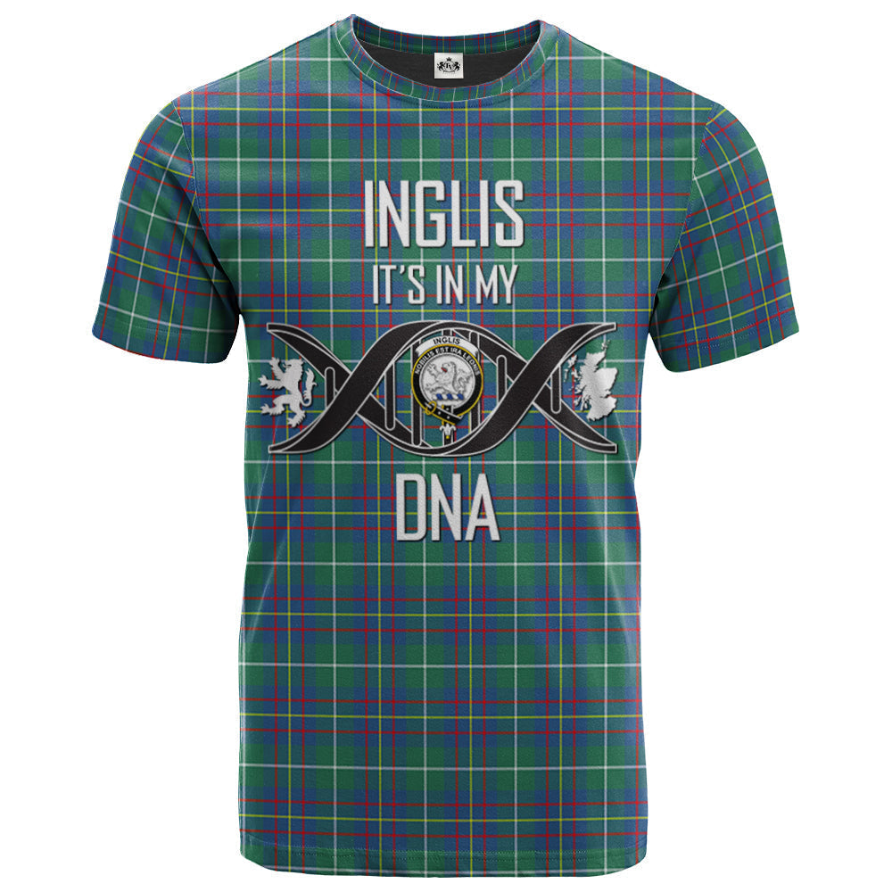 Printivon Inglis Ancient Clan DNA In Me Tartan Crest T Shirt