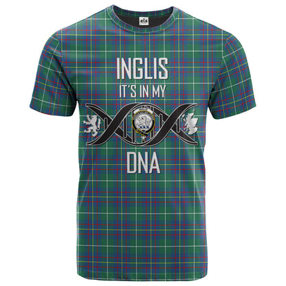 Printivon Inglis Ancient Clan DNA In Me Tartan Crest T Shirt