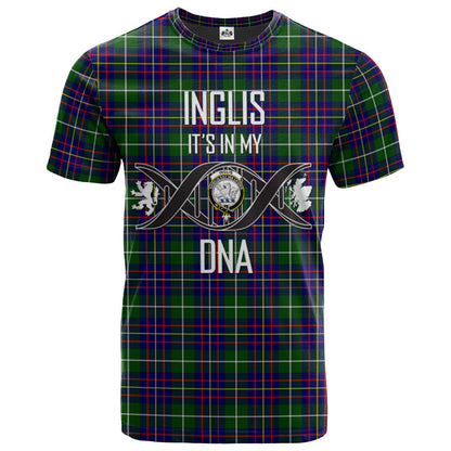 Printivon Inglis Modern Clan DNA In Me Tartan Crest T Shirt