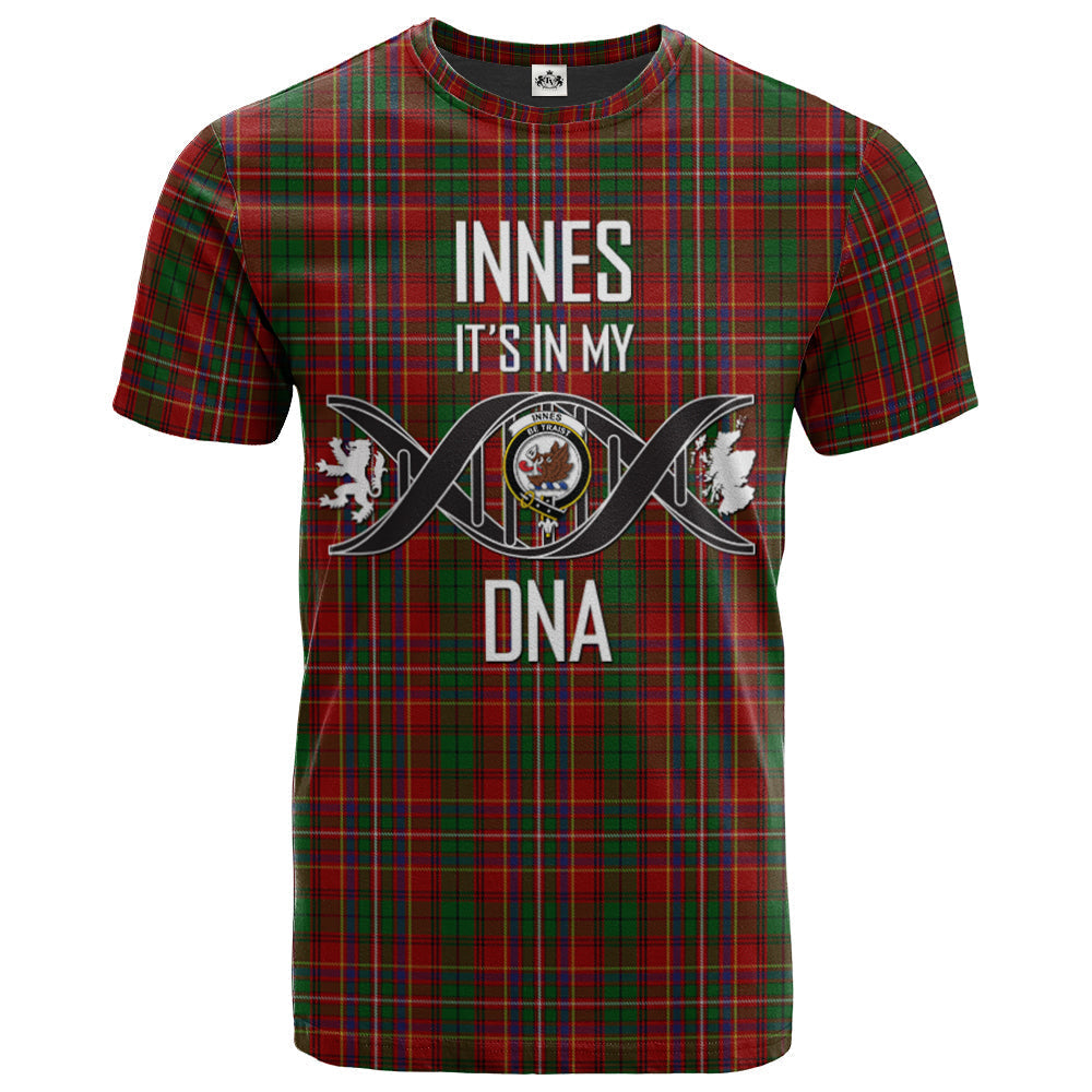 Printivon Innes Clan DNA In Me Tartan Crest T Shirt