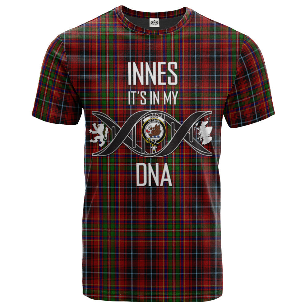 Printivon Innes 2 Clan DNA In Me Tartan Crest T Shirt