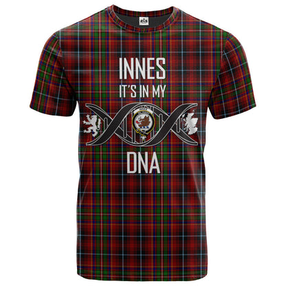 Printivon Innes 2 Clan DNA In Me Tartan Crest T Shirt
