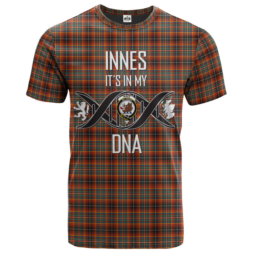Printivon Innes Ancient Clan DNA In Me Tartan Crest T Shirt