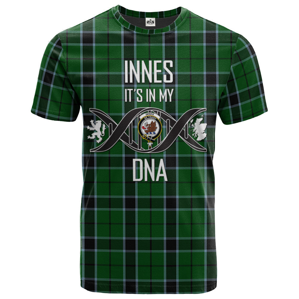 Printivon Innes Hunting Clan DNA In Me Tartan Crest T Shirt