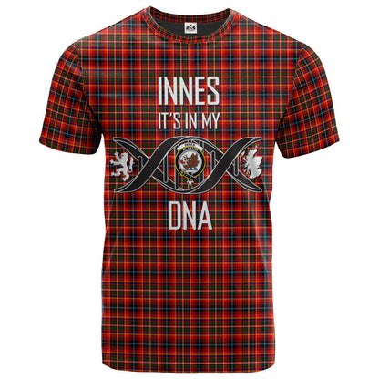 Printivon Innes Modern Clan DNA In Me Tartan Crest T Shirt