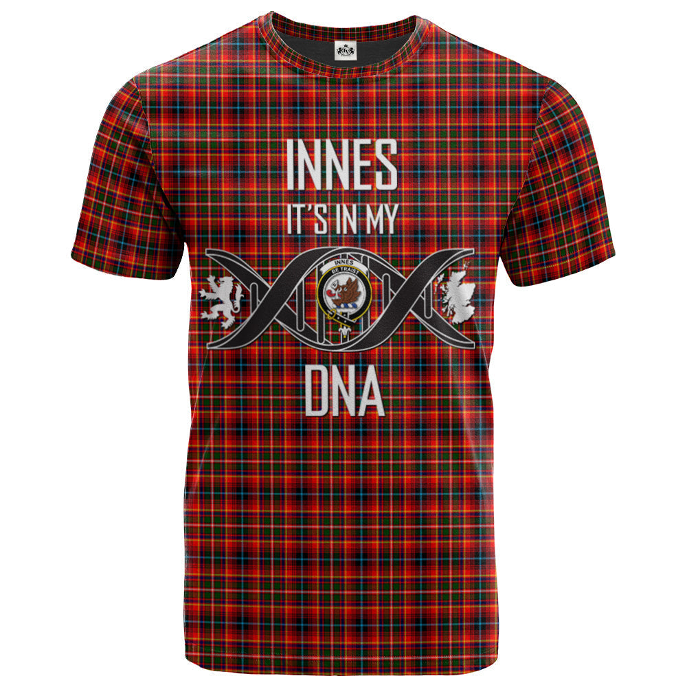 Printivon Innes Modern Clan DNA In Me Tartan Crest T Shirt