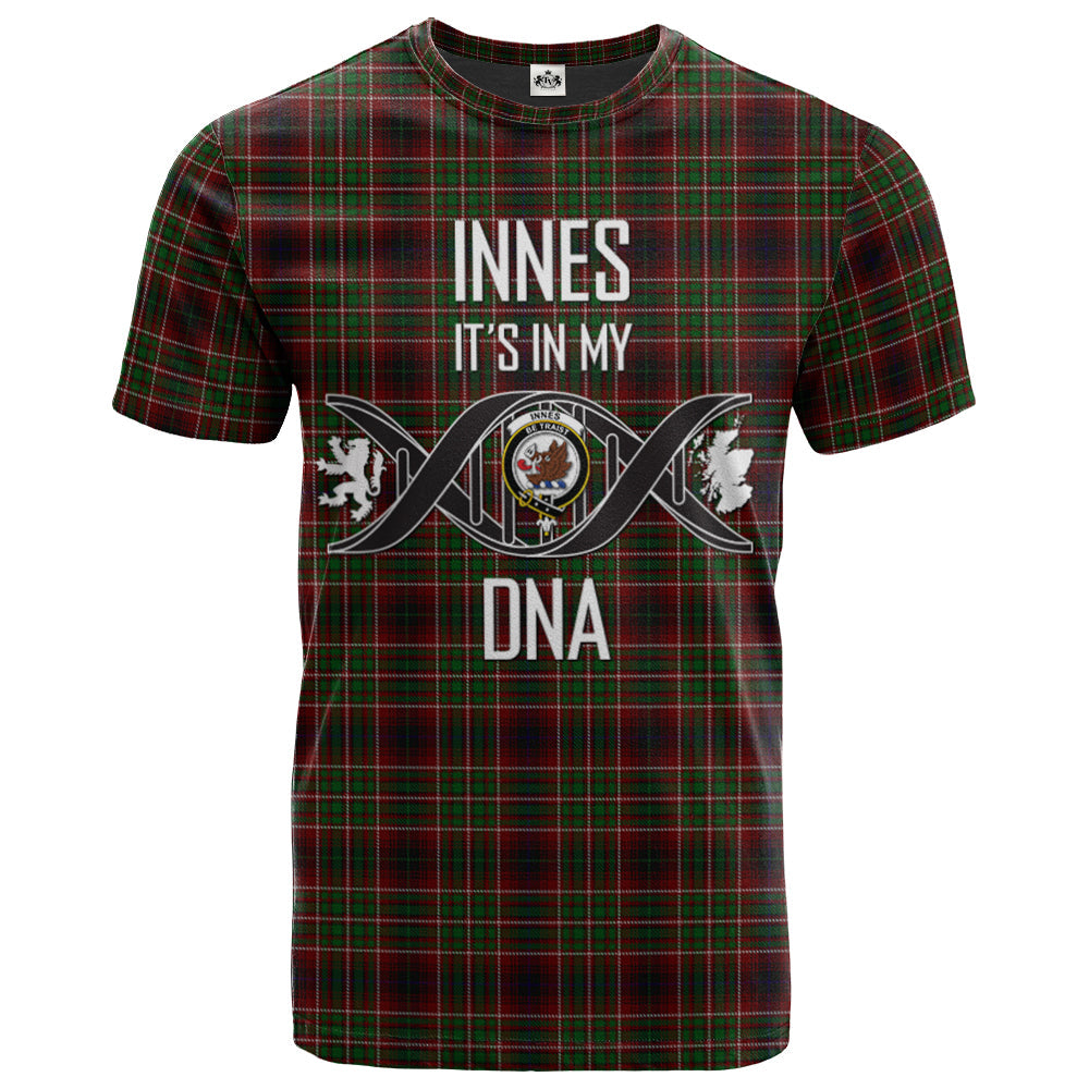 Printivon Innes of Cowie Clan DNA In Me Tartan Crest T Shirt