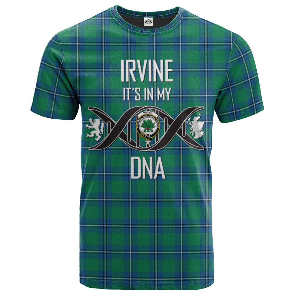 Printivon Irvine Ancient Clan DNA In Me Tartan Crest T Shirt