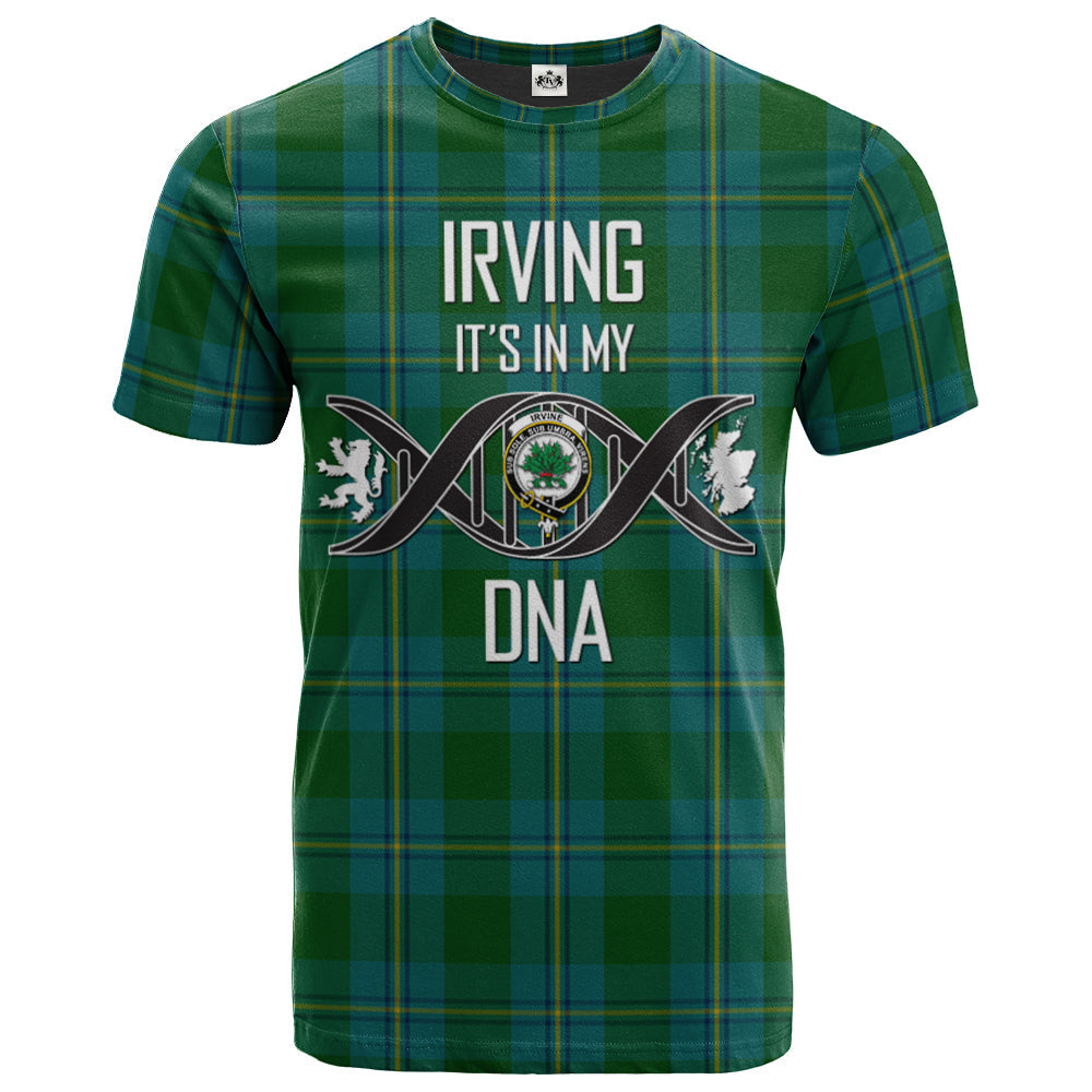 Printivon Irving of Bonshaw Clan DNA In Me Tartan Crest T Shirt