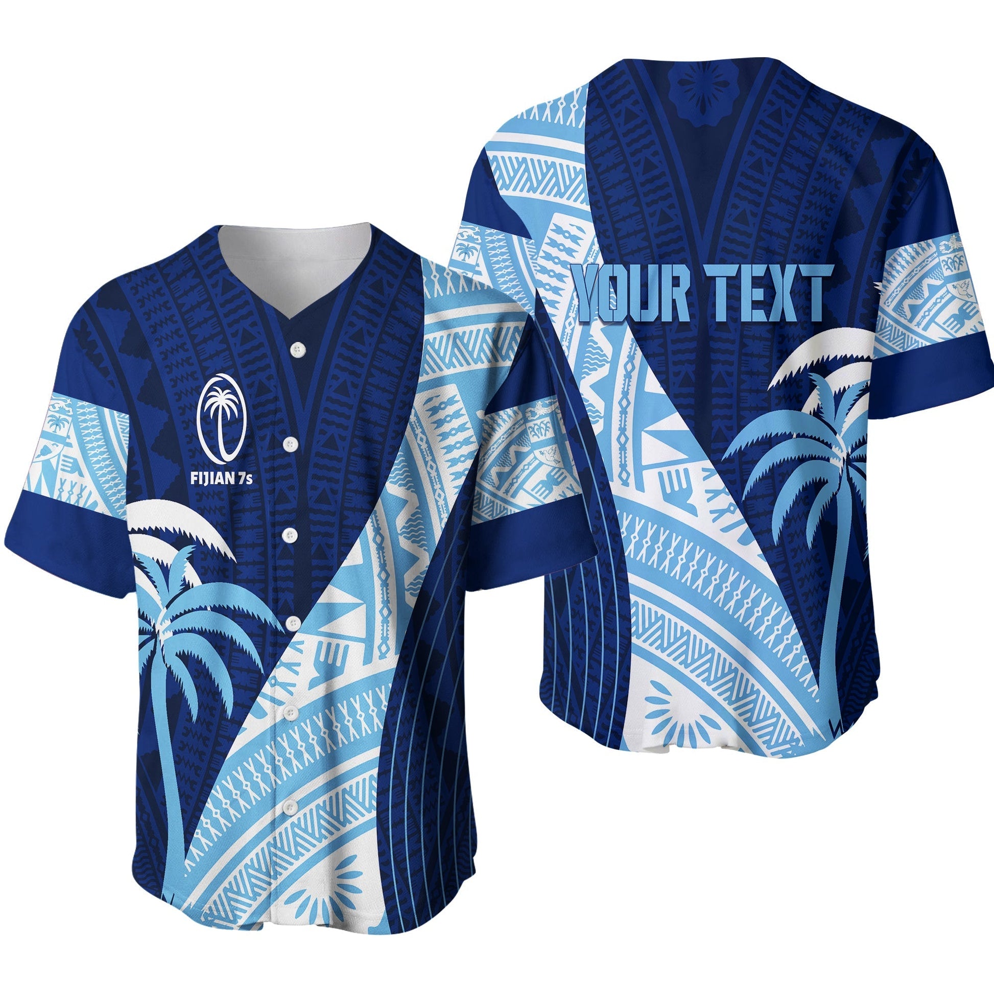Personalised Fiji Sevens Baseball Jersey Kaiviti Kesakesa