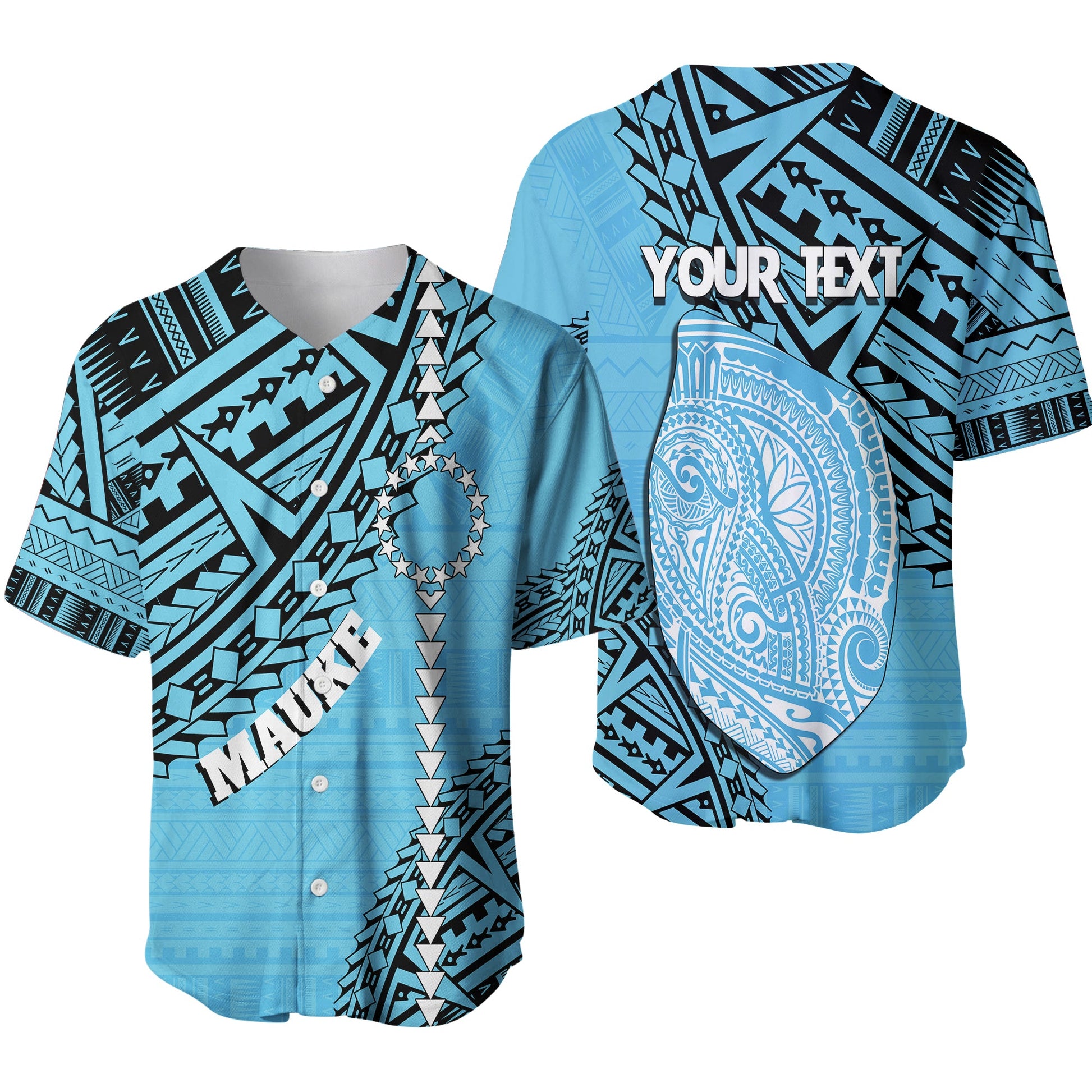 Cook Islands Tribal Personalised Baseball Jersey Island Map Mauke Island
