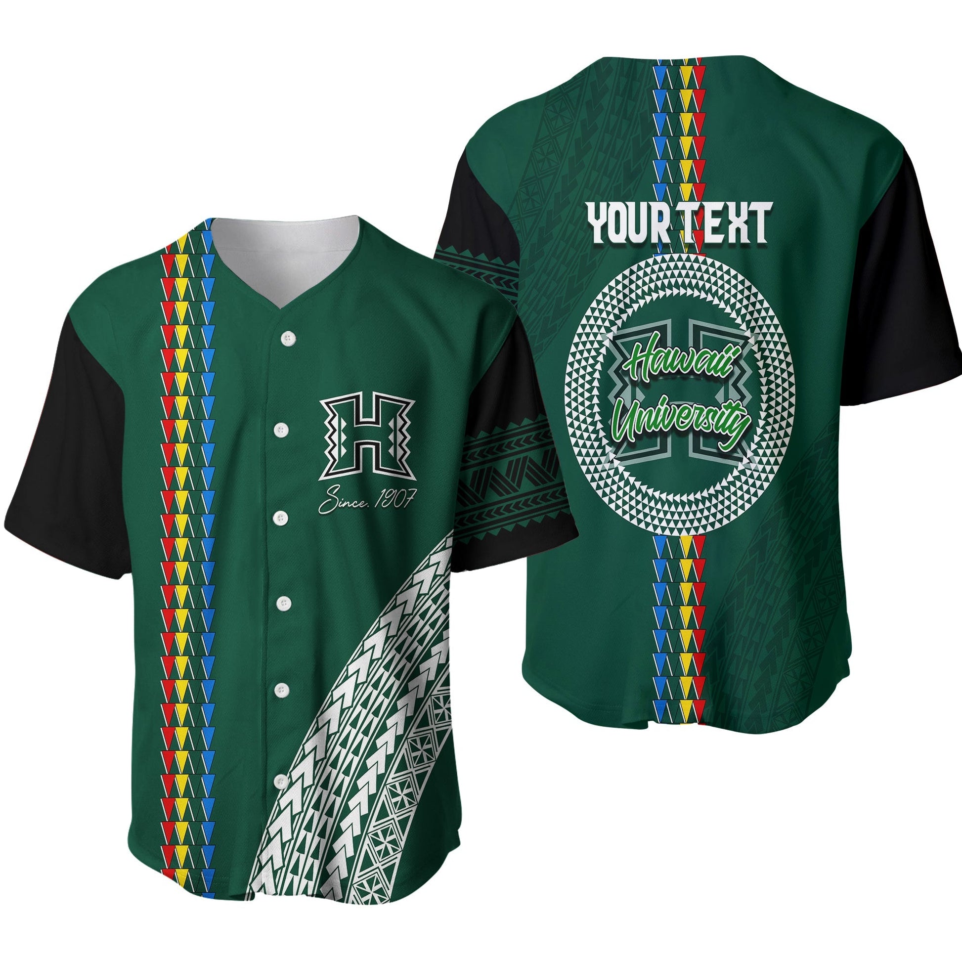 Hawaii Rainbow Warriors Baseball Jersey Tribal Arrows Style