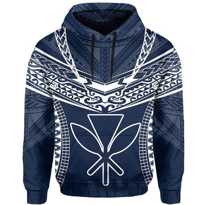 Hawaiian Kanaka Map Football Jersey Hoodie Blue And White Roger Style AH
