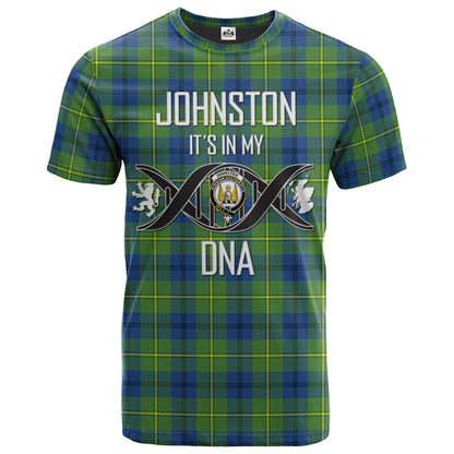 Printivon Johnston Ancient Clan DNA In Me Tartan Crest T Shirt