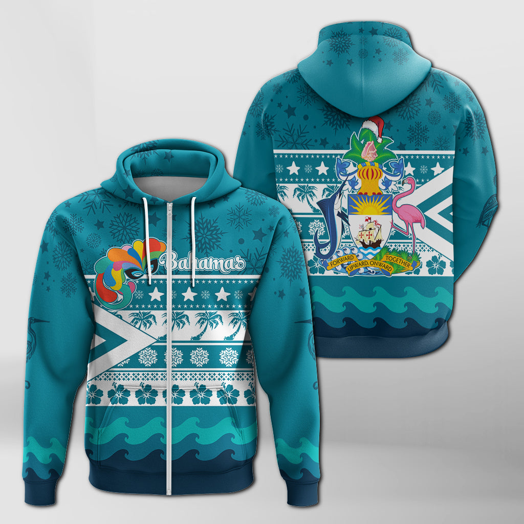 Junkanoo Tropical Winter Bahamas Christmas Zip Hoodie