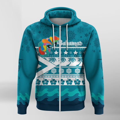 Junkanoo Tropical Winter Bahamas Christmas Zip Hoodie