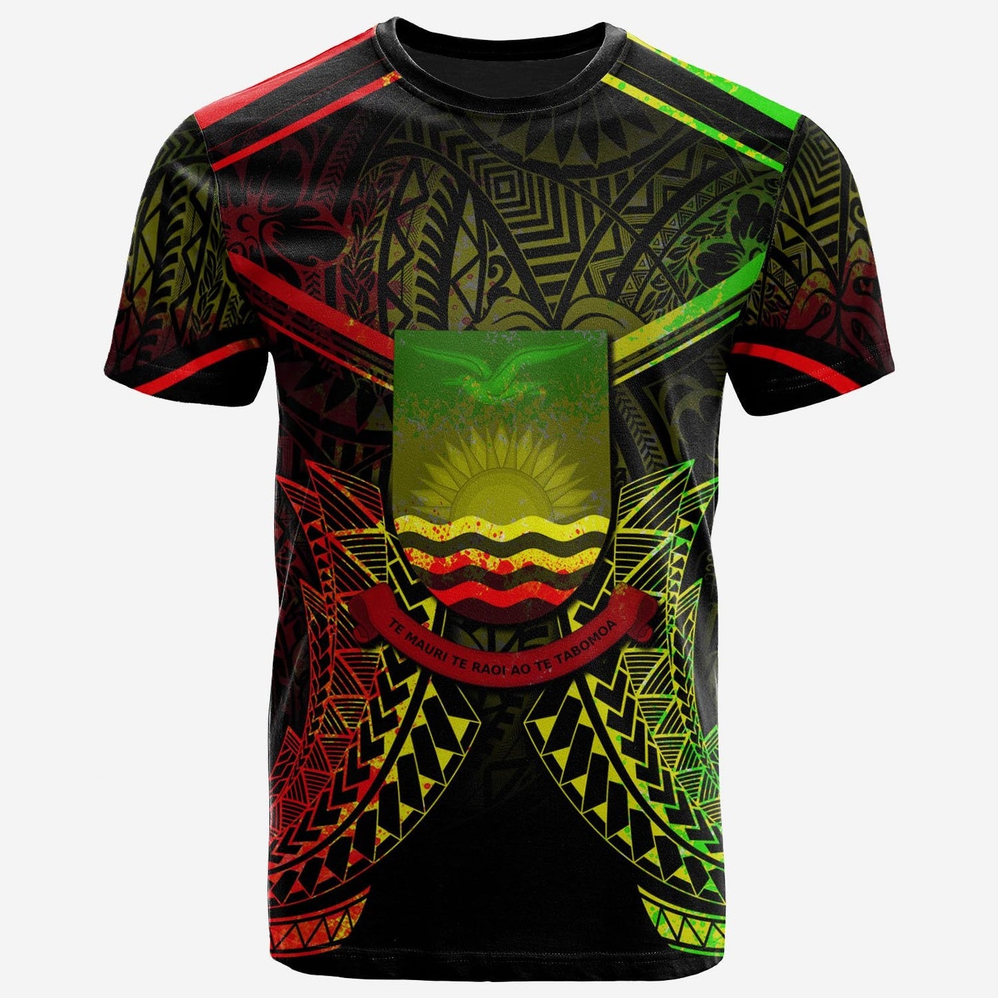Kiribati T Shirt Kiribati Seal With Reggae Line Style