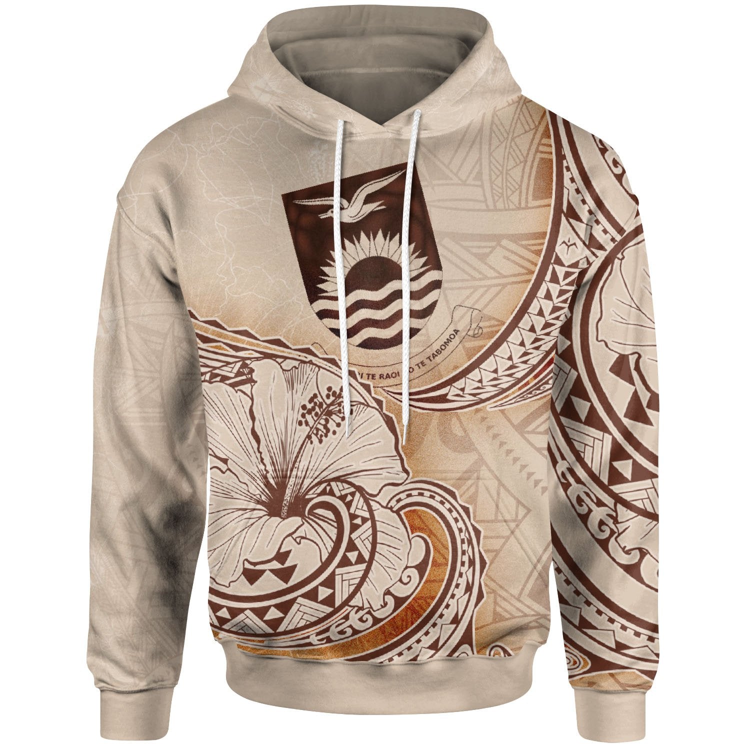 Kiribati Hoodie Hibiscus Flowers Vintage Style