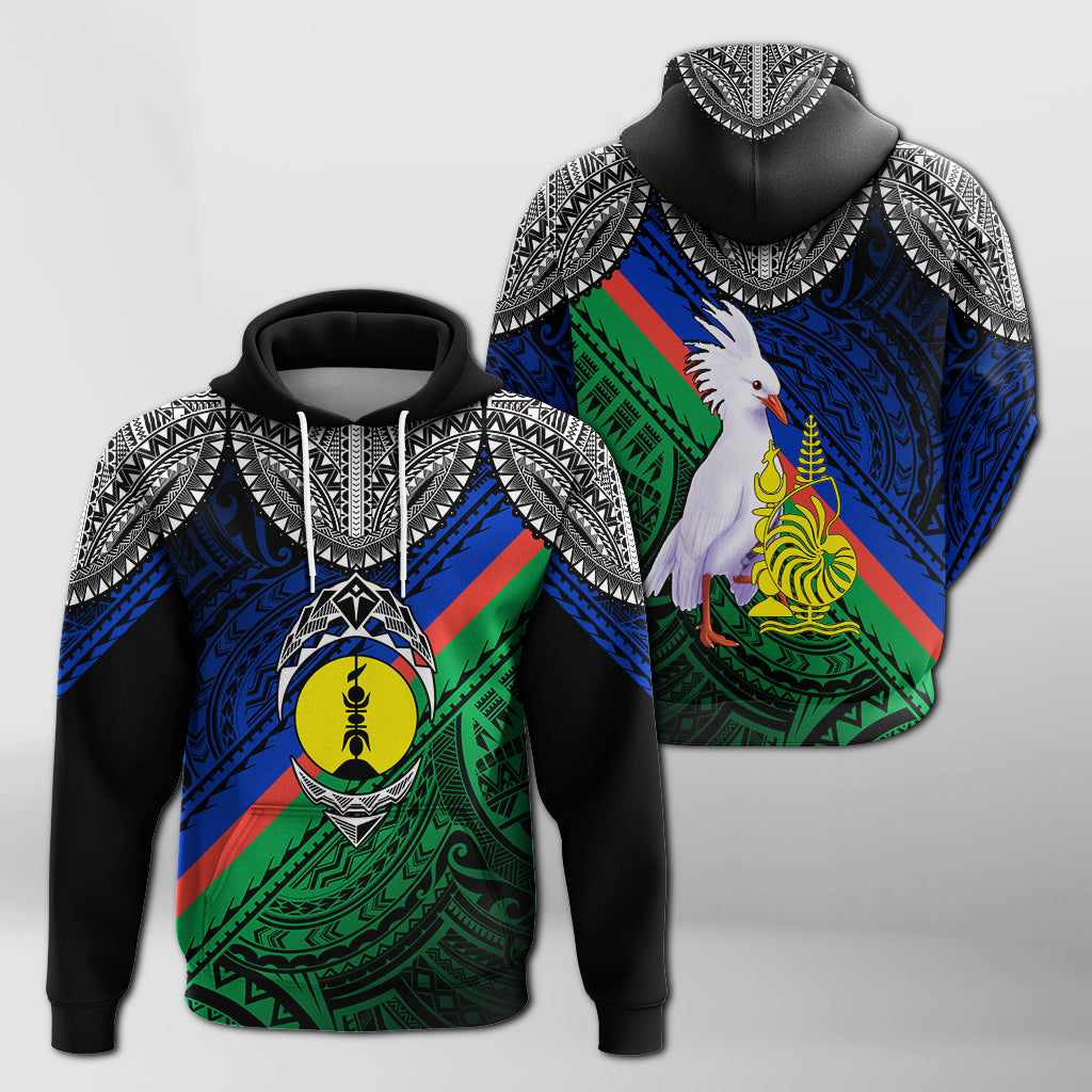 New Caledonia Emblem With Kagu Bird Polynesian Hoodie