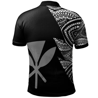 Hawaii Kanaka Maoli Custom Personalized Polo Shirt - Flash Style White